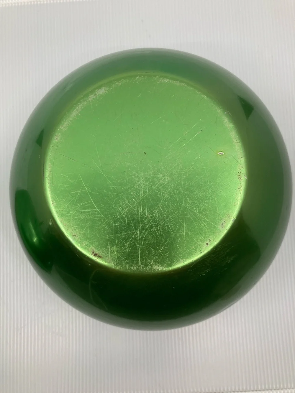 VINTAGE MCM GREEN ANODIZED APPLE ICE BUCKET COOKIE JAR
